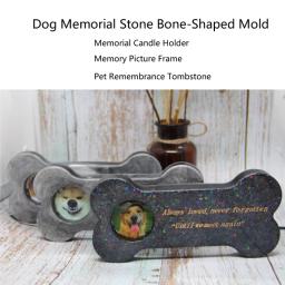 Memorial pet osso lápide resina molde cão lembrança lápide silicone molde de cristal diy artesanal sabão fazer dropship - Image 5