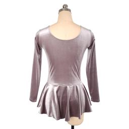 Patinação artística traje vestido de patinação no gelo saia para menina feminino crianças competição veludo borboleta strass 12 cores - Image 6
