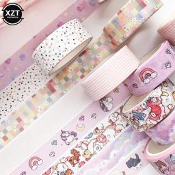 Série colorida decoração fita bonito colorido washi fita adesiva criativo scrapbooking estacionário escola supplie diy mascaramento torneira - Image 4