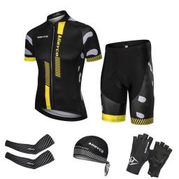 Conjunto de camisa de equipe de ciclismo para homens, ternos de bicicleta 5D com shorts, maillot de bicicleta de verão MTB, roupas ao ar livre - Image 1