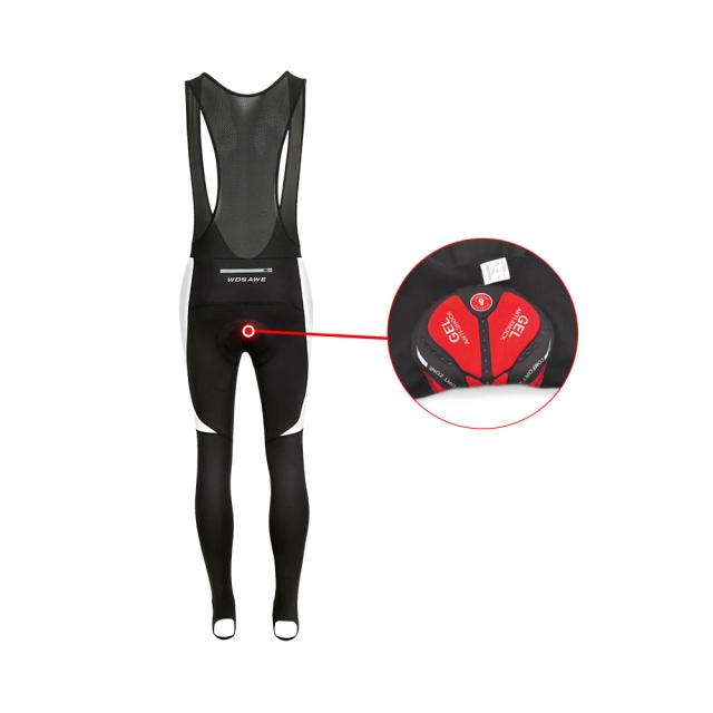 Calças Bib Térmicas WOSAWE para Ciclismo no Inverno, Justas com Zíper, Acolchoadas para MTB e Pro Team