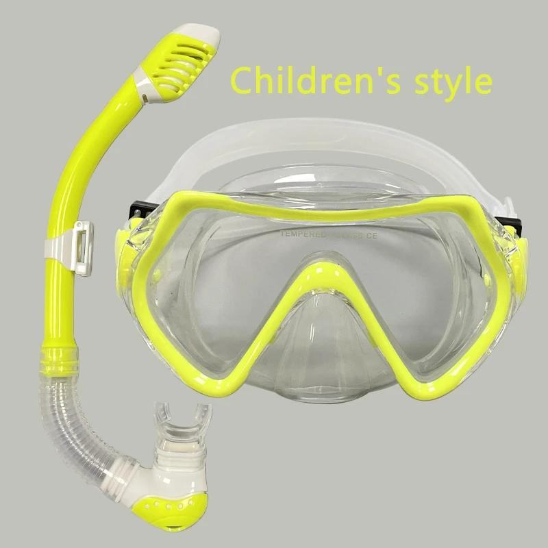 Conjunto de natação profissional infantil, impermeável, óculos de silicone macio, óculos de natação, máscara de mergulho infantil, respiração - Image 1