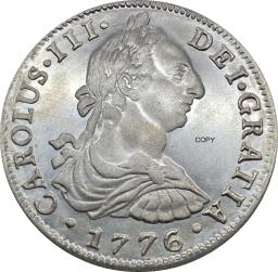 Collectible Moeda de Prata Banhada a Cuproníquel, México 1776, 8 Reales Carlos III Lembrança, Presente Velho, Copiar Moedas - Image 6