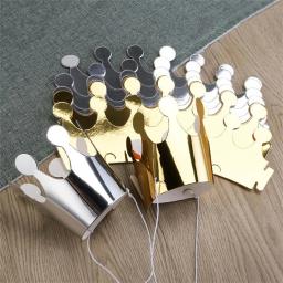 Chapéus de papel de happy birthday, decoração de festa para meninos e meninas com 5 peças de coroa de ouro - Image 6