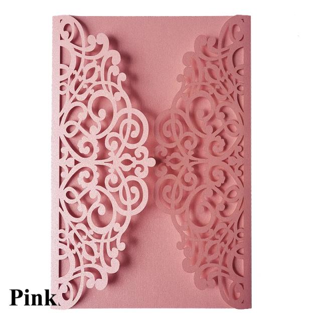 Cartões de presente e felicitações coloridos, convite de casamento com corte a laser e kit de decoração para lembrancinhas de festa com 10 peças