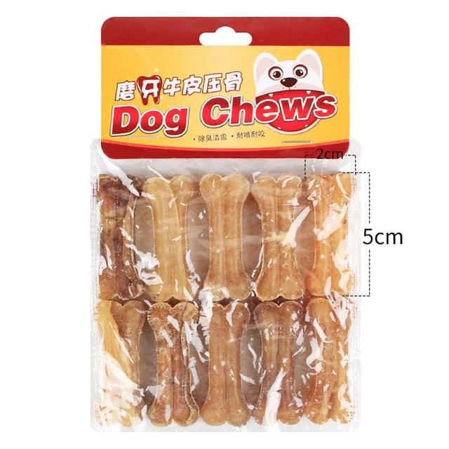 Cão Durável de Couro Natural para Mastigar: Lanches e Ossos para Filhotes de Cachorro