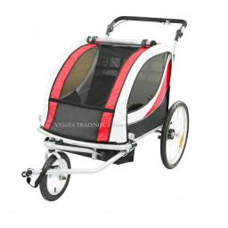 Gêmeos Trailer de Bicicleta com Capa de Chuva, 2 em 1, Assento Duplo, Kids Wagon, 20 Polegada Big Wheel Bike Carrier, Converte para Stroller, Jogger - Image 1