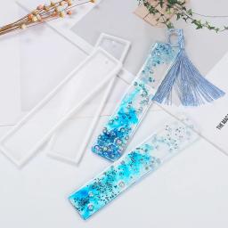 Retângulo silicone marcador molde de resina diy bookmark molde fazendo resina cola epoxy jóias diy artesanato silicone molde transparente - Image 3