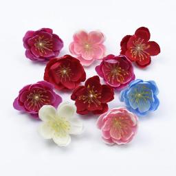 Flores decorativas do pulso da cereja da seda, presentes DIY, decoração do Natal para a HOME, flores artificiais para a noiva do casamento, caixa dos doces, 20 pcs - Image 1