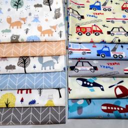 Tecido de algodão com estampa Twill para costura, 100% algodão, costura, Home Textile, Child Dress Making, Tecido macio, Veículo de engenharia, Avião, Fox - Image 1