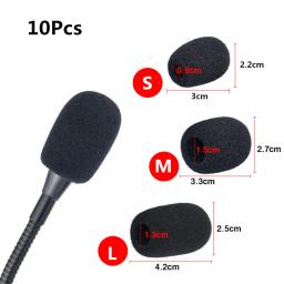 10 pçs fone de ouvido substituição espuma microfone capa microfone microfone microfone capa microfone windshied fone esponja s/m/l - Image 1