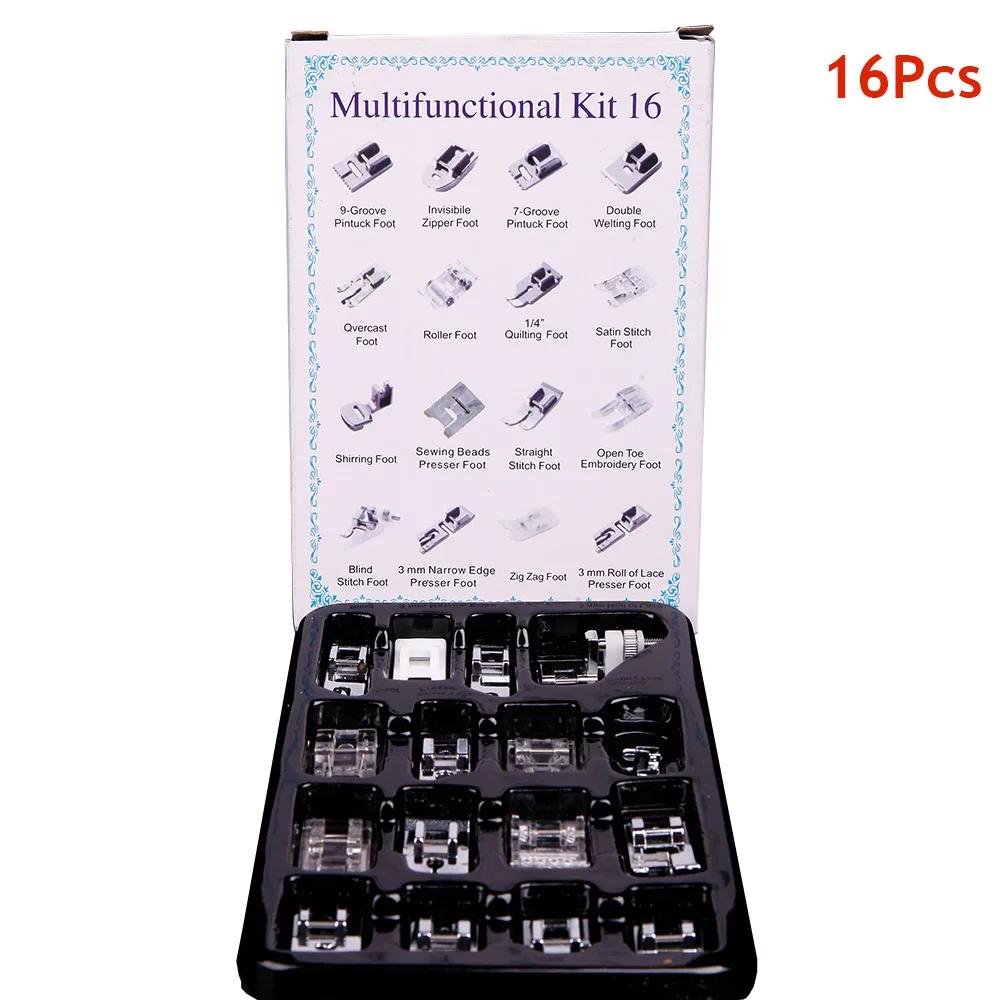 Inne-conjunto de acessórios para máquinas de costura, 16-72 peças de um conjunto, calcador, com caixa, para irmão, cantor, diy - Image 1