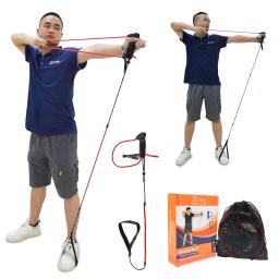 1 pçs tiro com arco recurvo faixa de estiramento dispositivo treinamento com alta qualidade borracha band & composto e elástico pedal para habilidade prac - Image 1