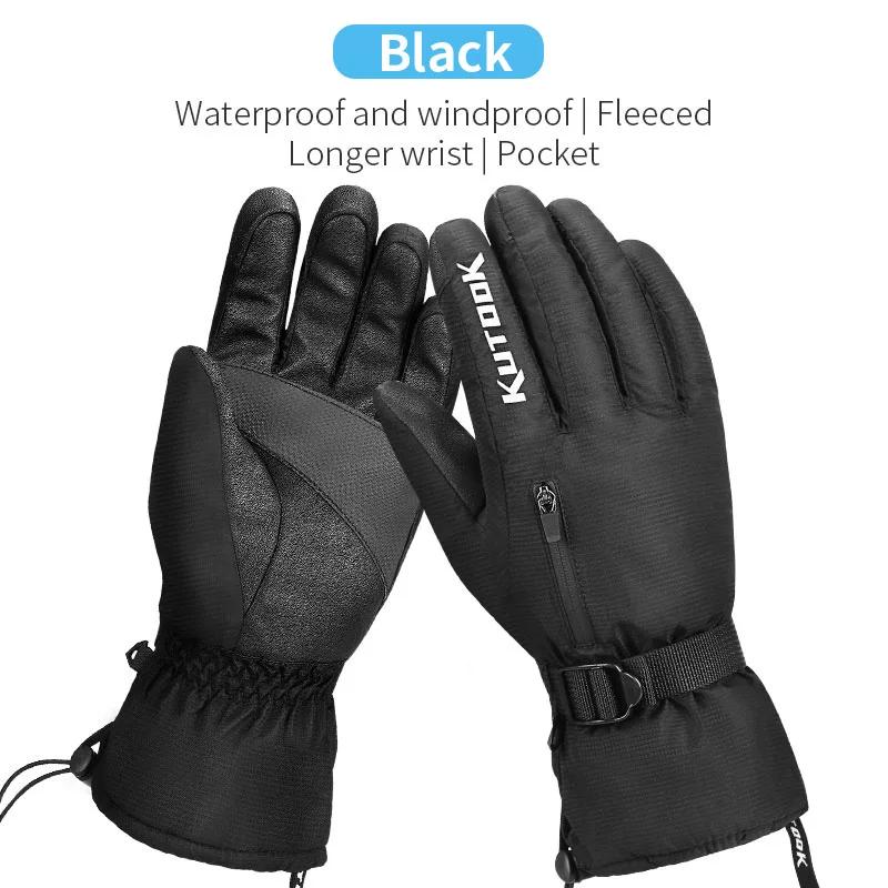 Kutook luvas térmicas de esqui de inverno, à prova d'água, à prova de vento, proteção para punho, esqui, snowboard, para homens e mulheres, mtb, snowmobile - Image 1