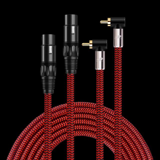 Adaptador RCA macho duplo para conexão de 2 cabos de áudio XLR fêmea em gravadores, CD/DVD players, amplificadores, alto-falantes e consoles de mistura
