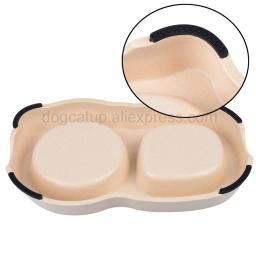 Tigela de fibra de bambu para animal de estimação, tigela antiderrapante para cachorro, comida e água, utensílios para mesa para gatos - Image 5
