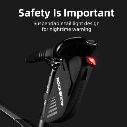 Rockbros saco de sela da bicicleta à prova dwaterproof água 0.6l ciclismo bolsa de assento ao ar livre pannier ferramenta traseira saco mtb tubo superior acessórios da bicicleta - Image 2