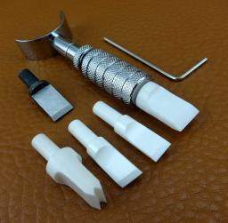 Conjunto de ferramentas leather para estampagem, 35 peças, couro artesanato, martelo, faca giratória, cortador, placa, rascunho, spoon, colher, gravação em relevo - Image 3