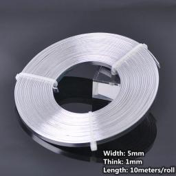 Fio De Metal Macio Para Fazer Jóias, Fio De Alumínio Plano, Cabo De Artesanato DIY, 10m por Rolo, 5x1mm, 12 Cores - Image 2