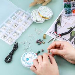 Um conjunto de liga jóias fazendo kit jóias fazendo ferramentas de cobre fio espaçador grânulos crimp brinco ganchos artesanal artesanato suprimentos - Image 6