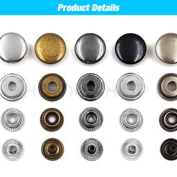 Metal Snap Fasteners Sets, Pressione o botão, Studs para costura, Couro, Roupas, Vestuário, Bolsas, Sapatos, Acessórios, Leathercraft, 25Sets - Image 3