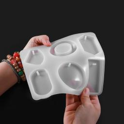 Conjunto de molde de silicone para colar com pingente, 6 designs, chaveiro, resina epóxi, faça você mesmo, ferramenta de fazer joias, acessórios, 1 peça - Image 3