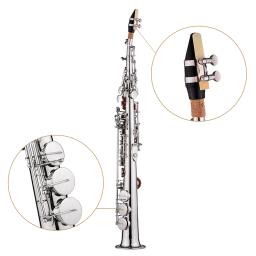 Lade saxofone soprano bb, instrumentos de sopro, soprano, latão laqueado, corpo de ouro e chaves - Image 3