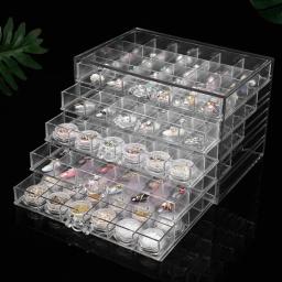 Transparente Acrílico Prego Display Organizador, Mostrando Prateleira, Manicure Jóias Gaveta, Cosmetic Caixa De Armazenamento, 120 Grades - Image 2