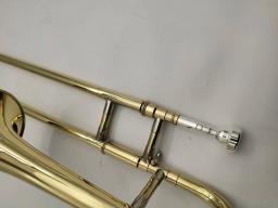 B Flat Brass Plated Trombone com Caso e Luvas, Instrumentos de sopro, Frete Grátis, Nova Chegada - Image 5