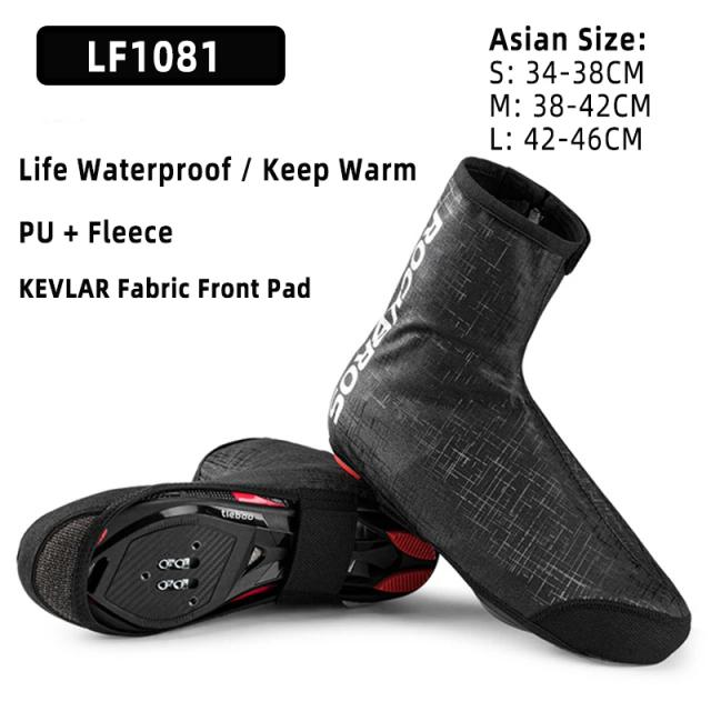 Sapatos de Ciclismo Rockbros: Capas Impermeáveis e Térmicas à Prova de Vento para Inverno, com Refletividade para Equitação Segura.