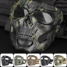 Airsoft paintball crânio esqueleto máscara tático máscara facial completa com proteção para os olhos capacete máscara para o jogo de paintball - Image 1