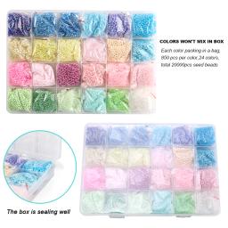 Beads Seed Beads Set para Fazer Jóias, Kit Beads, Pulseiras, colar, anel, DIY Art, Artesanato Artesanal, 2mm, 20000PCs - Image 5