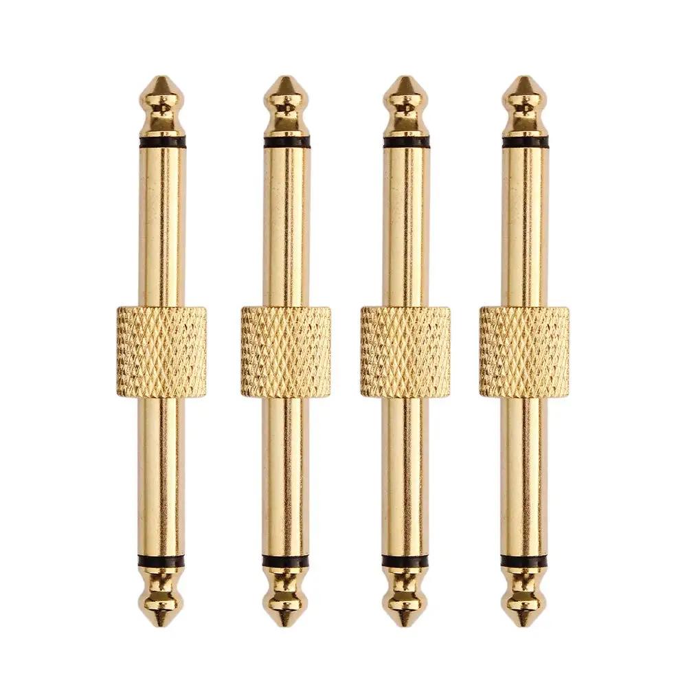 Conector para pedais de efeito de guitarra, 4 unidades, adaptador de áudio tipo z reto, acoplador de instrumento musical, placa acessórios novo - Image 1