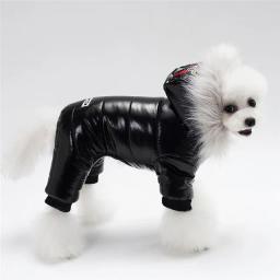 Roupas para animais de estimação, casaco quente de inverno com capuz, acolchoado de algodão, fantasia para cães de pelúcia, roupas para cachorro e gato - Image 1