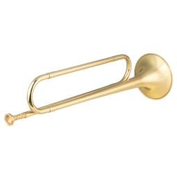 Ammoon-Brass C Bugle Call trompete banhado a ouro, trompa de cavalaria com bocal, instrumento musical para banda escolar, orquestra - Image 2
