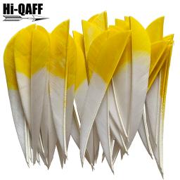 50 Pcs Hi-Q 4 Polegada Tiro com Arco Pena Água Gota Seta Natural Turquia Plume Gradiente Cor Caça Tiro Acessórios - Image 5