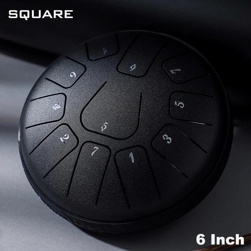 Hluru aço língua tambor 6 Polegada 11 nota ultra ampla gama instrumento de percussão mão pan tambor tanque com corda decoração - Image 1