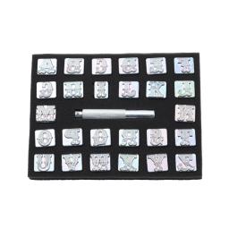 Bestnule conjunto alfabeto de couro arte artesanato letras carimbo artesanal durável portátil metal diy ferramentas (19mm) - Image 1