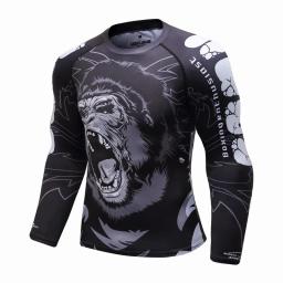 PK MMA Rashguard para homens, camisas de manga comprida, camisola esportiva, Rash Guard Jersey, Fitness, Muay Thai, Boxe, Jiu Jitsu, BJJ - Image 2