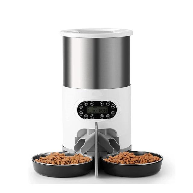 Alimentador Automático Inteligente para Gatos e Cães com Dispensador de Alimentos Secos de 4,5 Litros e Reservatório de Água de 2 Litros para Animais de Estimação Pequenos e Médios