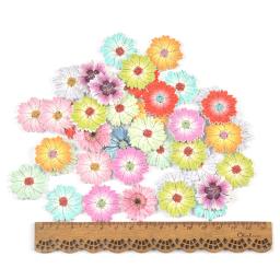 Flores coloridas Botões De Madeira, Margaridas Padrão, Botões De Madeira, Roupas De Costura, Decoração DIY Artesanal, Scrapbooking Artesanato, M2270, 25Pcs - Image 3