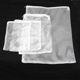 Saco De Malha Branca Com Zíper, Saco De Filtro De Aquário, Tanque De Peixes, Net, Lagoa, Bio Bola, Isolamento De Carbono Ativo, Armazenamento, 5Pcs - Image 6