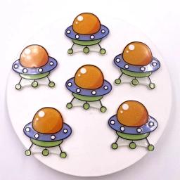 10 pçs colorido glitter astronauta foguete alienígena flatback folha acrílica padrão em miniatura enfeites diy scrapbook artesanato - Image 5