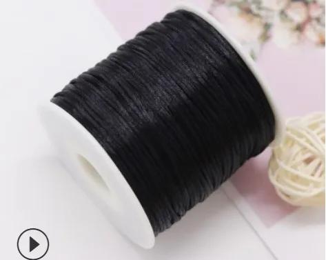 Poliéster Nylon Cabos String, Satin Rattail Corda, Chinês Knot Cord, DIY Pulseira, Jóias Fazendo Suprimentos, 1mm, 50 Metros - Image 1