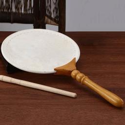 Tambor de ventilador de couro chinês folk instrumento musical mão instrumentos de percussão meditação - Image 2