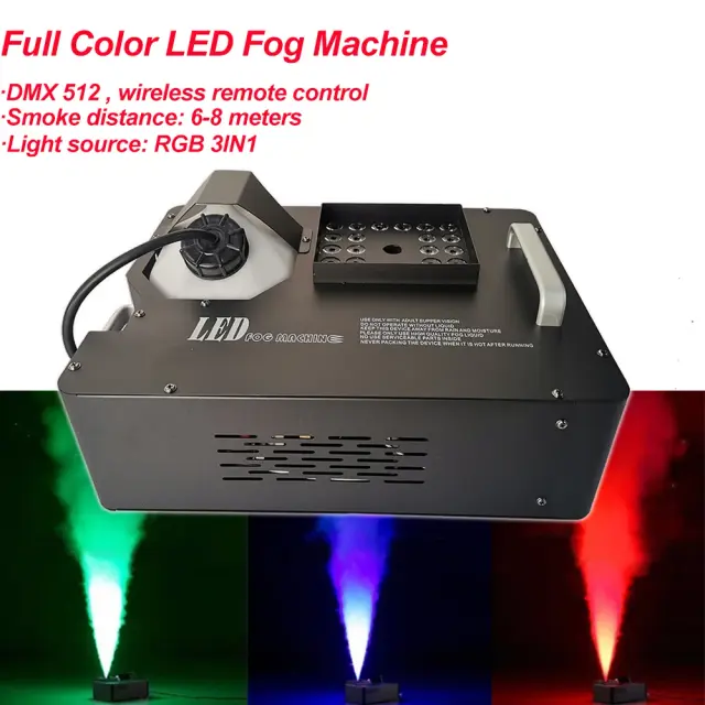 RGB 3 em 1: Máquina de Névoa Colorida Vertical de 1500W com Luzes LED 24x3W para Efeitos Imersivos