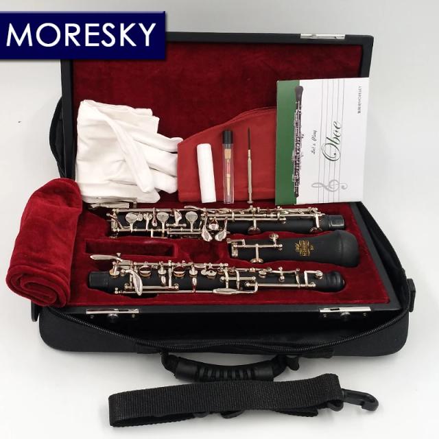Chave Moresky Profissional Semiautomática para Oboé em Cupronickel com Acabamento em Prata e Ouro Níquel, Modelo S01