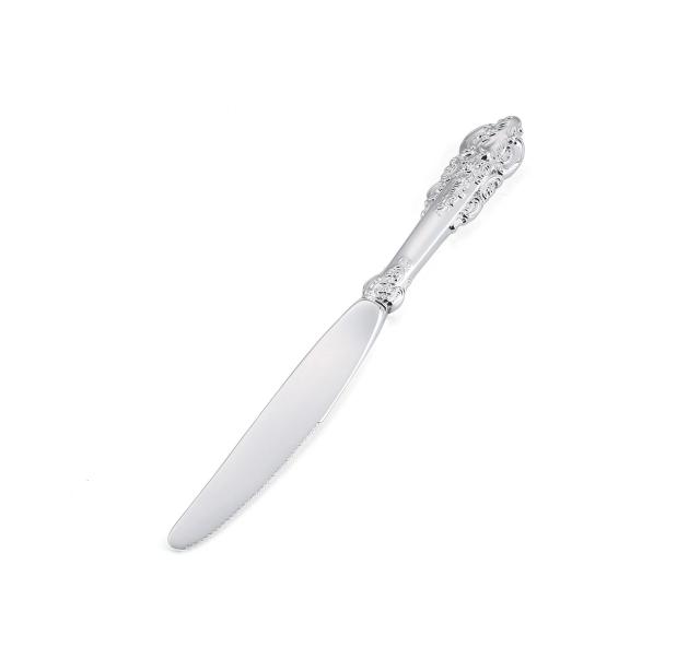 Conjunto Elegante de Talheres e Utensílios para Festas: Faca de Bolo, Espátula de Prata, Cortador de Queijo e Faca de Manteiga