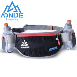 Aonijie homens mulheres correndo saco da cintura hidratação cinto garrafa à prova dwaterproof água jogging fanny packs pacote de cintura com dois garrafa de água 250ml - Image 1