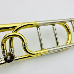 Nova chegada bb/f trombone latão chapeado profissional instrumento musical imagens reais com caso frete grátis - Image 4